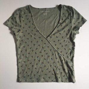 AE Floral Wrap-Style Top